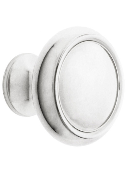 Forged Brass Dome Style Cabinet Knob - 1 1/4 inch Diameter in Polished Nickel.